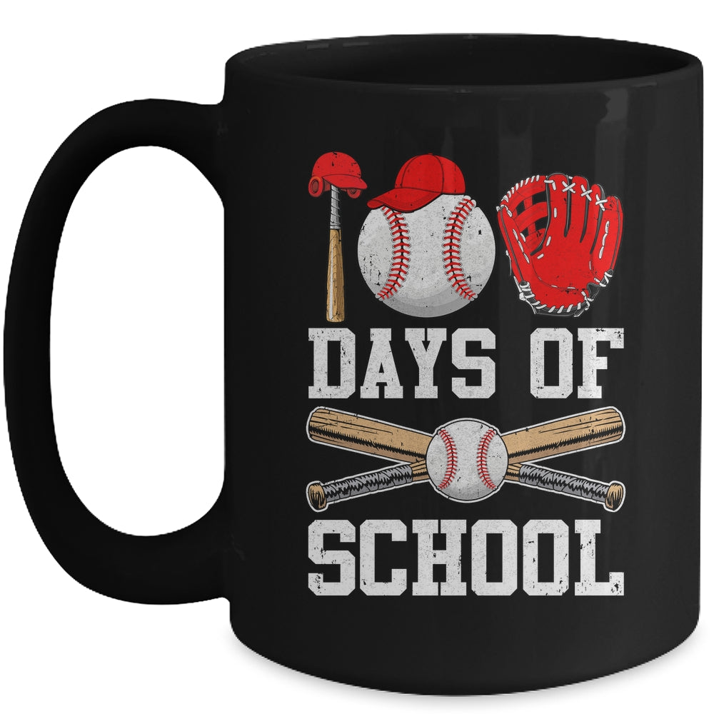 100 Days Of School Baseball 100Th Day Students Boys Kids Mug | teecentury