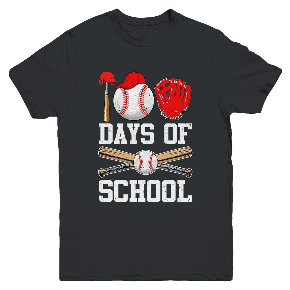 100 Days Of School Baseball 100Th Day Students Boys Kids Youth Shirt | teecentury