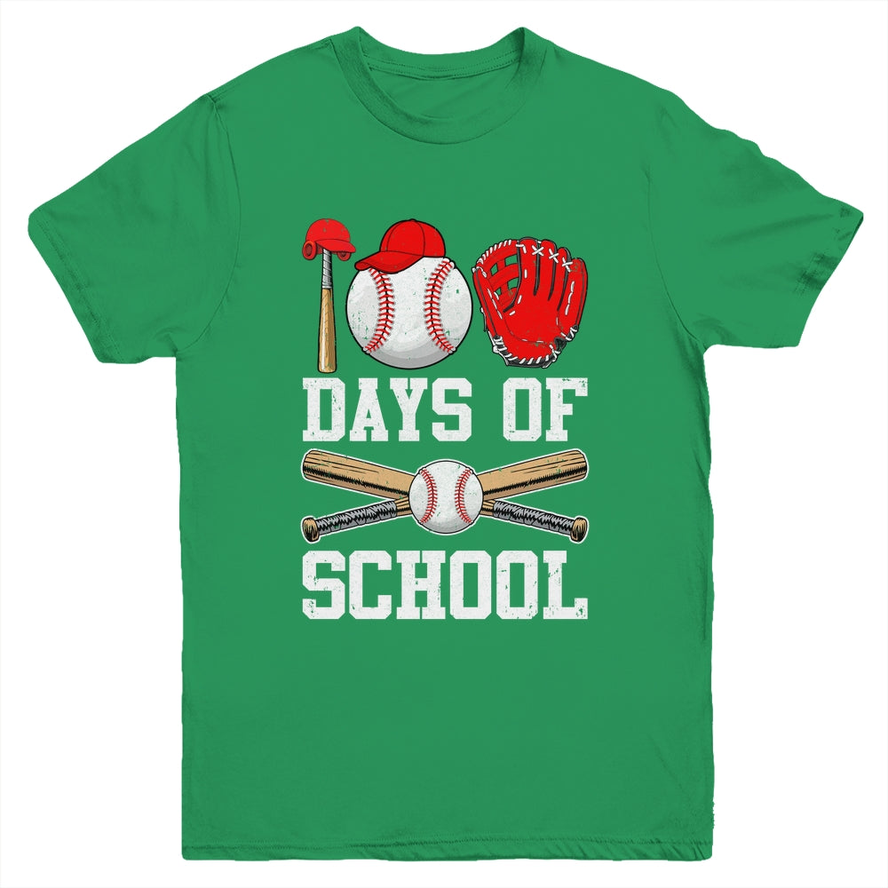 100 Days Of School Baseball 100Th Day Students Boys Kids Youth Shirt | teecentury
