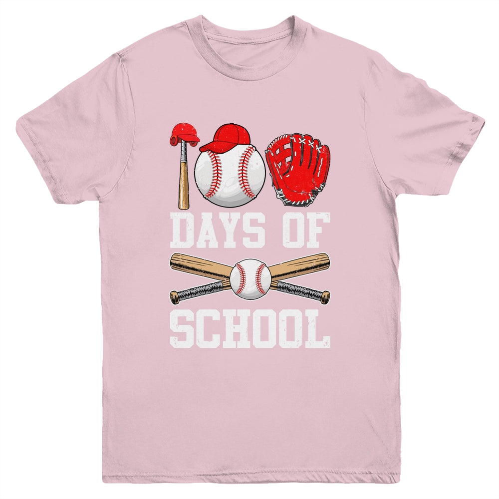 100 Days Of School Baseball 100Th Day Students Boys Kids Youth Shirt | teecentury