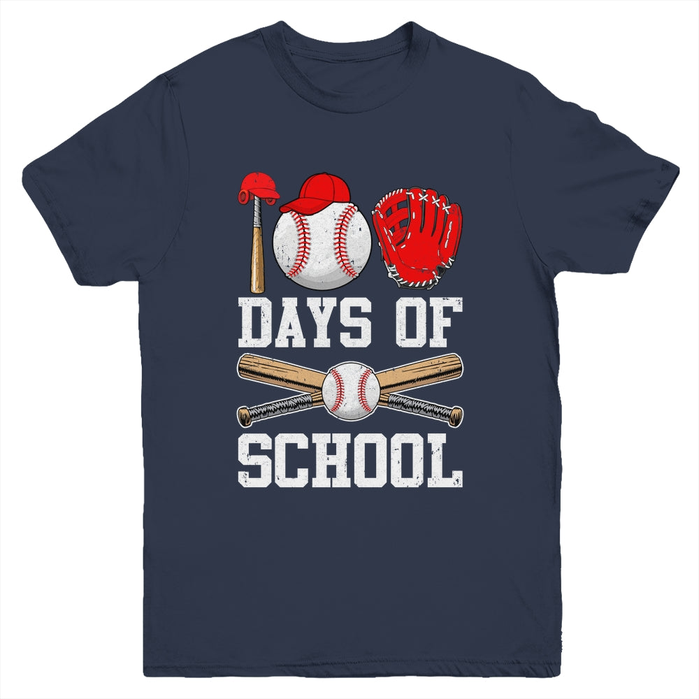 100 Days Of School Baseball 100Th Day Students Boys Kids Youth Shirt | teecentury