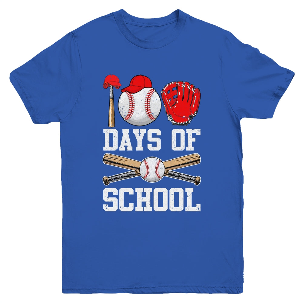 100 Days Of School Baseball 100Th Day Students Boys Kids Youth Shirt | teecentury