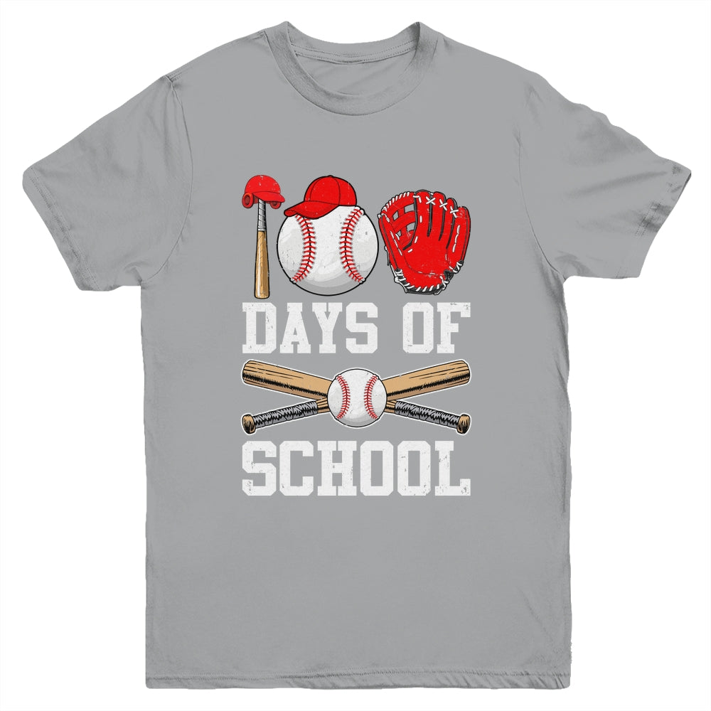 100 Days Of School Baseball 100Th Day Students Boys Kids Youth Shirt | teecentury