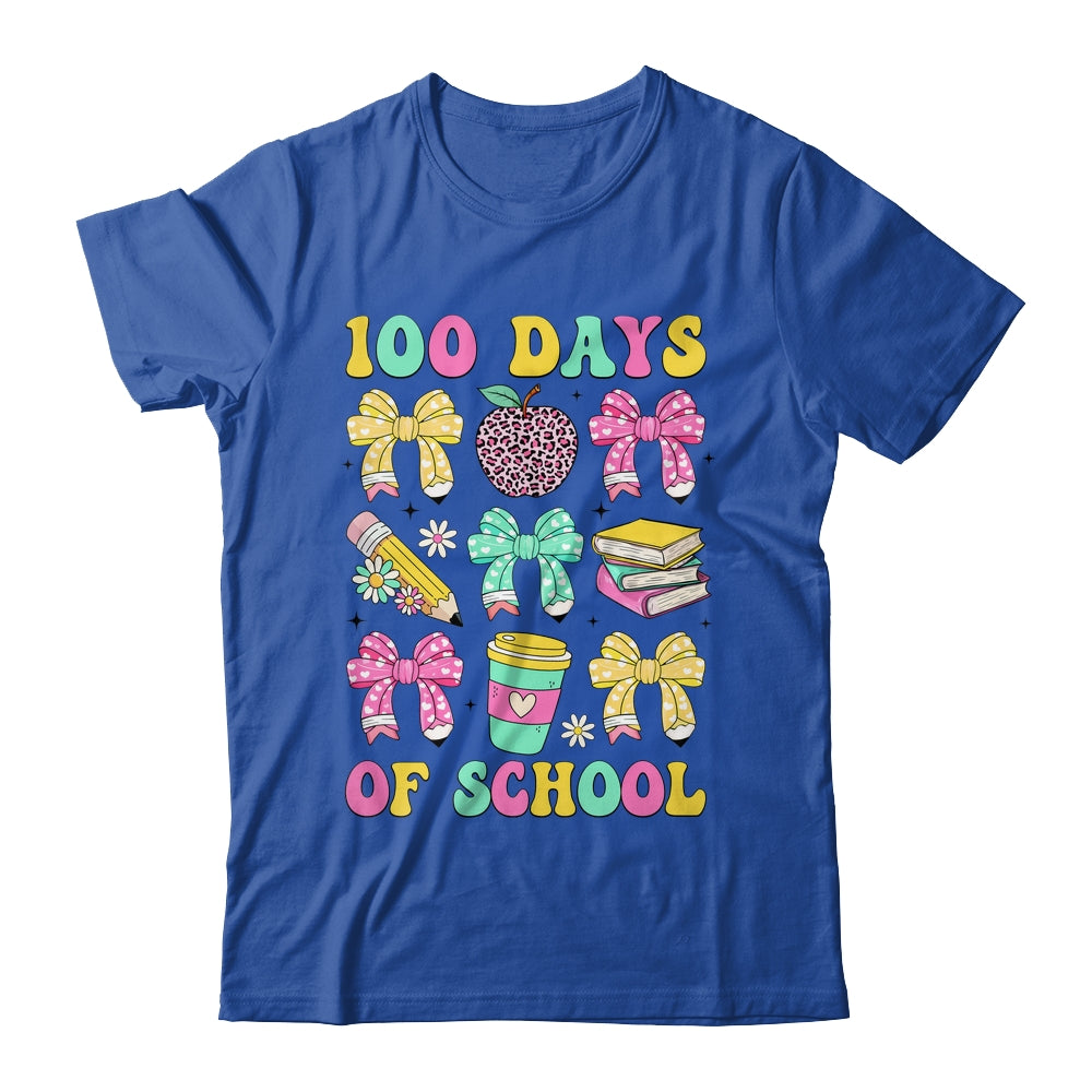 100 Days Of School Coquette Bow 100th Day Of School Teacher Shirt & Hoodie | teecentury