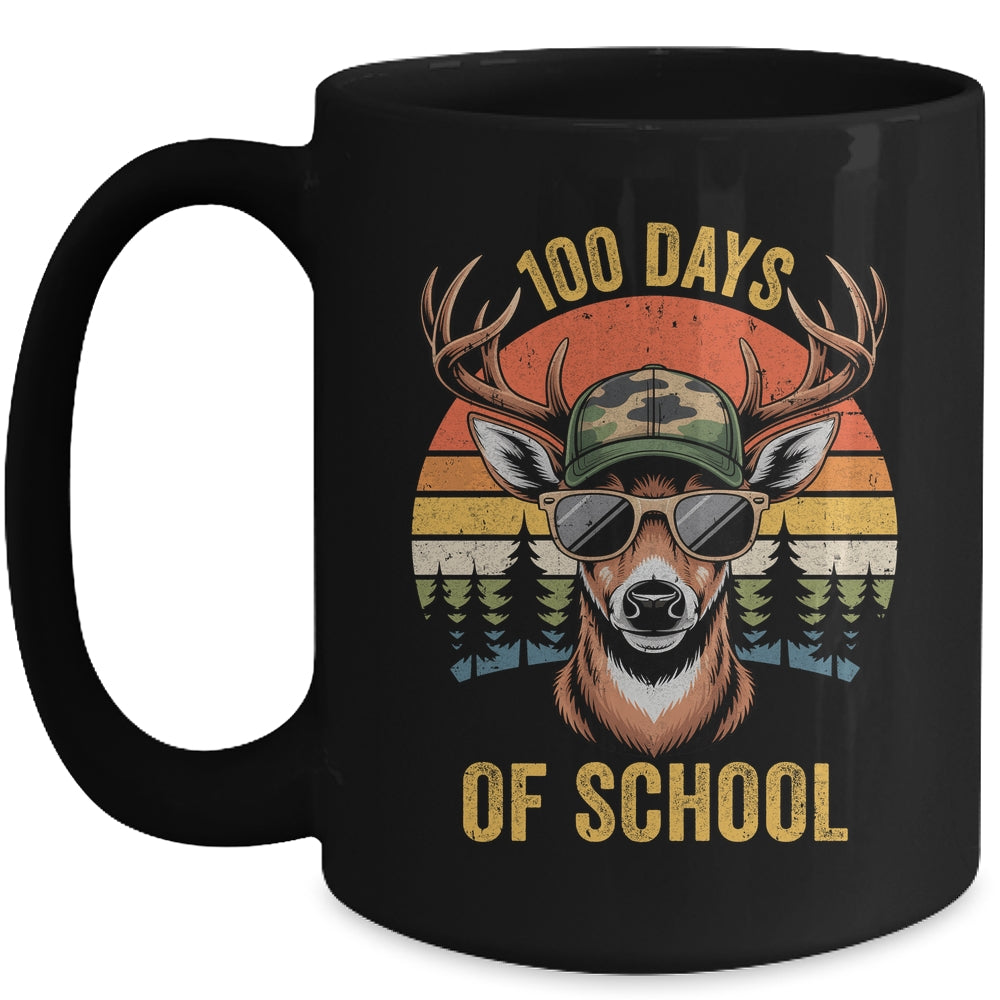 100 Days Of School Deer Hunting Boy Camo Boy Girl Teacher Mug | teecentury