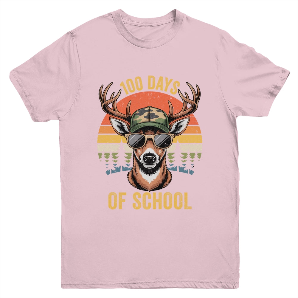 100 Days Of School Deer Hunting Boy Camo Boy Girl Teacher Youth Shirt | teecentury