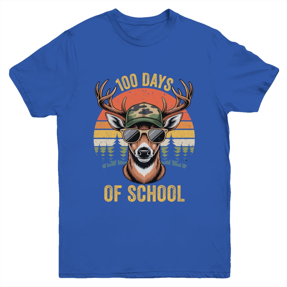 100 Days Of School Deer Hunting Boy Camo Boy Girl Teacher Youth Shirt | teecentury