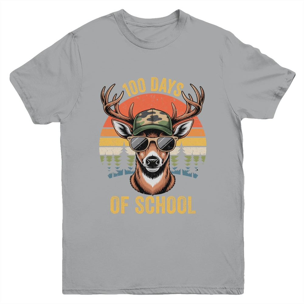 100 Days Of School Deer Hunting Boy Camo Boy Girl Teacher Youth Shirt | teecentury