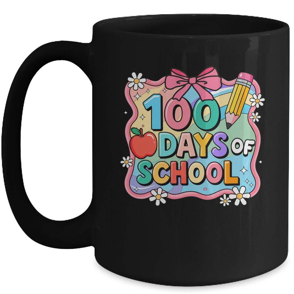 100 Days Of School Preppy 100th Day Of School Teacher Kids Mug | teecentury