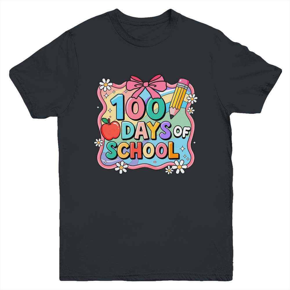 100 Days Of School Preppy 100th Day Of School Teacher Kids Youth Shirt | teecentury