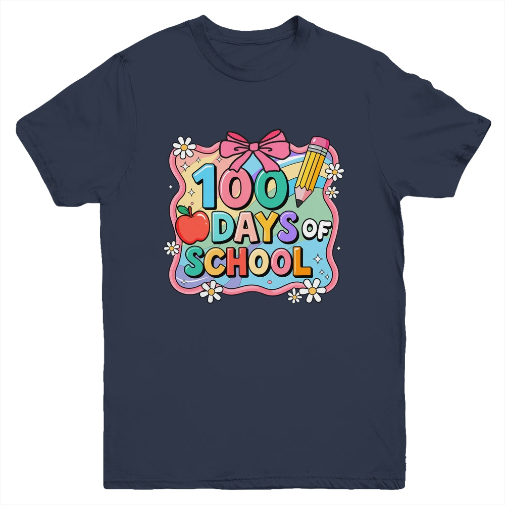 100 Days Of School Preppy 100th Day Of School Teacher Kids Youth Shirt | teecentury