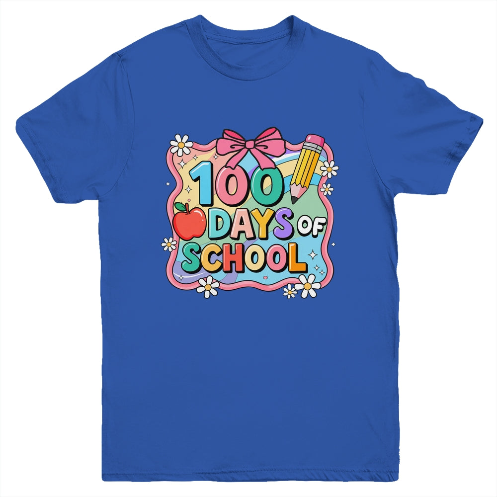 100 Days Of School Preppy 100th Day Of School Teacher Kids Youth Shirt | teecentury