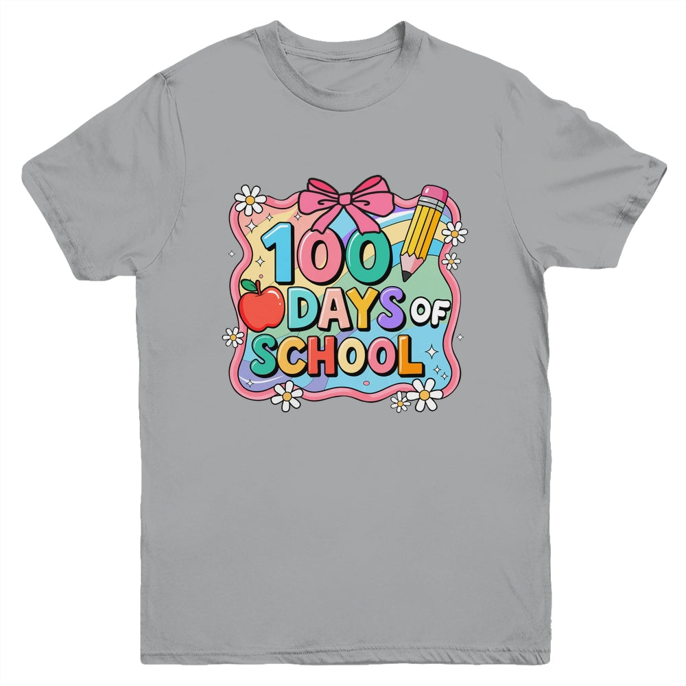 100 Days Of School Preppy 100th Day Of School Teacher Kids Youth Shirt | teecentury