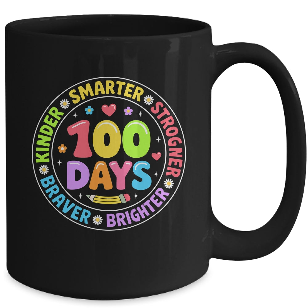 100 Days Of School Smarter Brighter 100th Day Kid Boys Girls Mug | teecentury