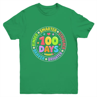 100 Days Of School Smarter Brighter 100th Day Kid Boys Girls Youth Shirt | teecentury