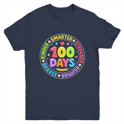 100 Days Of School Smarter Brighter 100th Day Kid Boys Girls Youth Shirt | teecentury