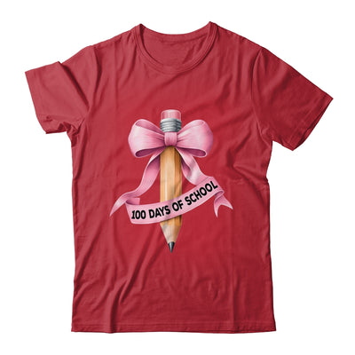 100 Days Of School Student Girls Coquette Bow 100th Days Shirt & Hoodie | teecentury