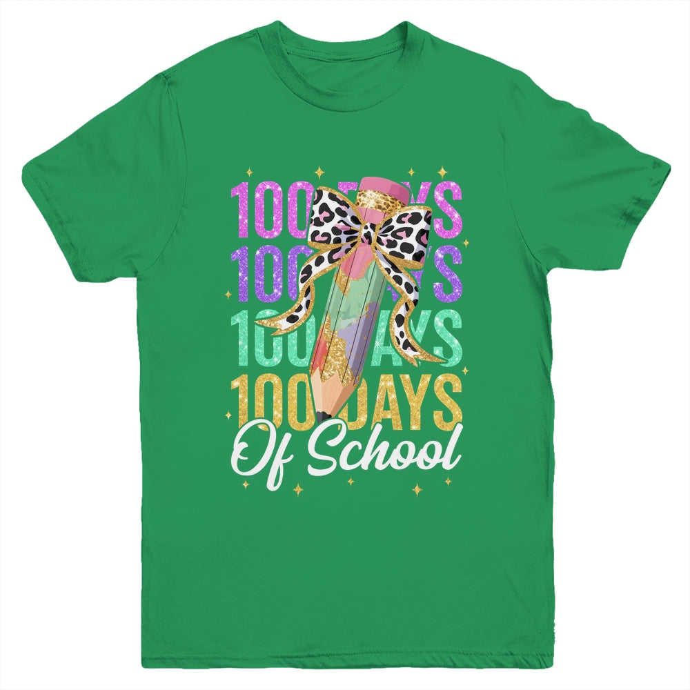 100 Days Of School Teacher 100th Day Of School Girls Kids Youth Shirt | teecentury