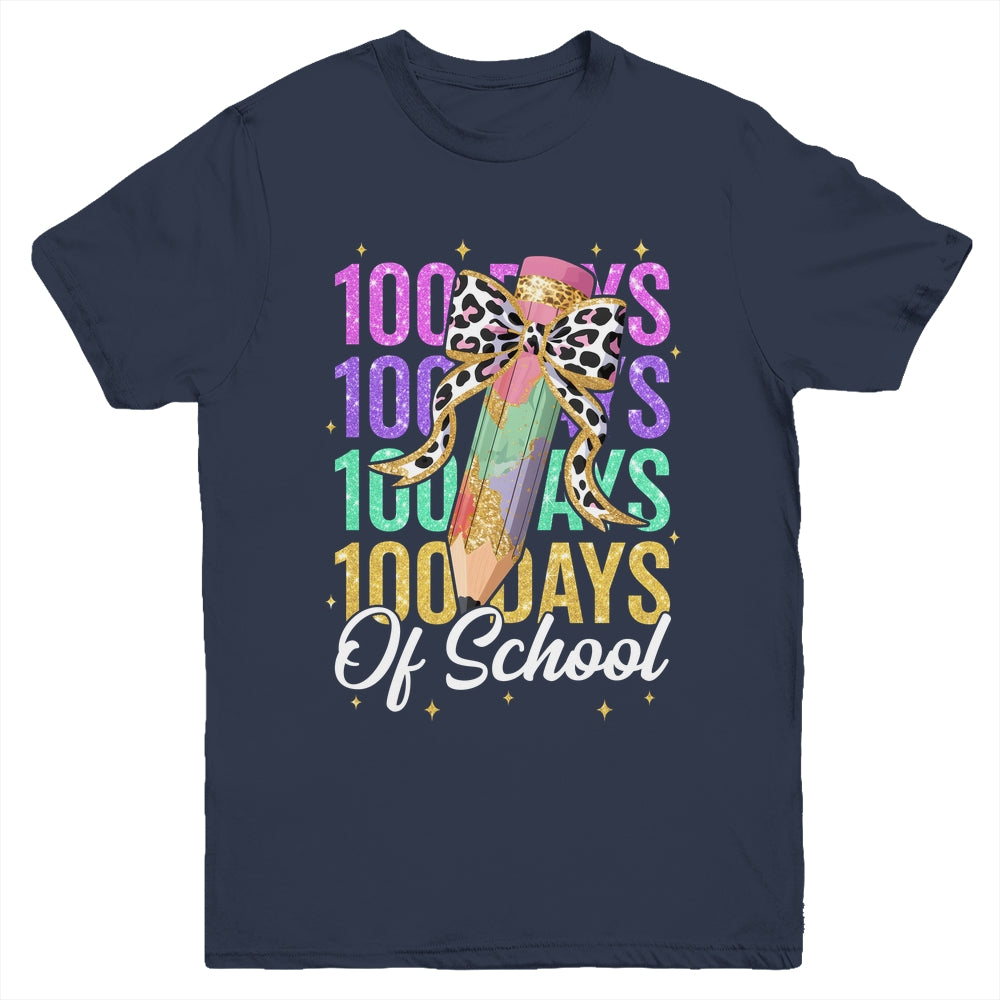 100 Days Of School Teacher 100th Day Of School Girls Kids Youth Shirt | teecentury