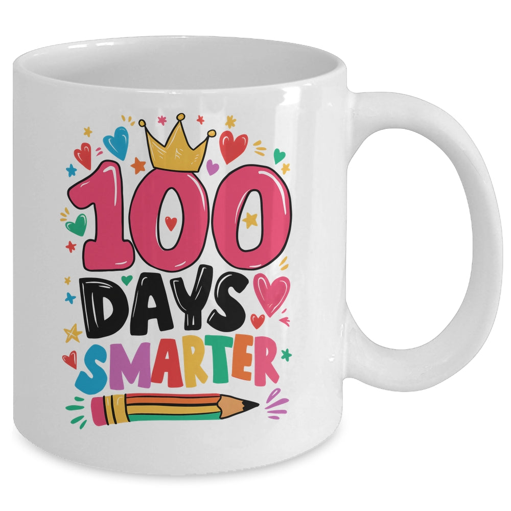 100 Days Smarter 100th Day Of School Kids Girls Teacher Mug | teecentury