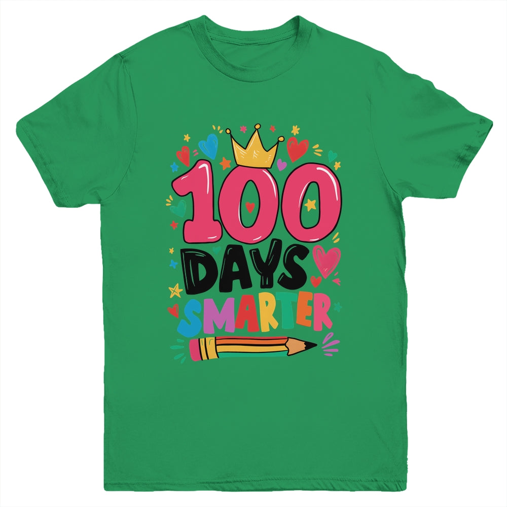100 Days Smarter 100th Day Of School Kids Girls Teacher Youth Shirt | teecentury