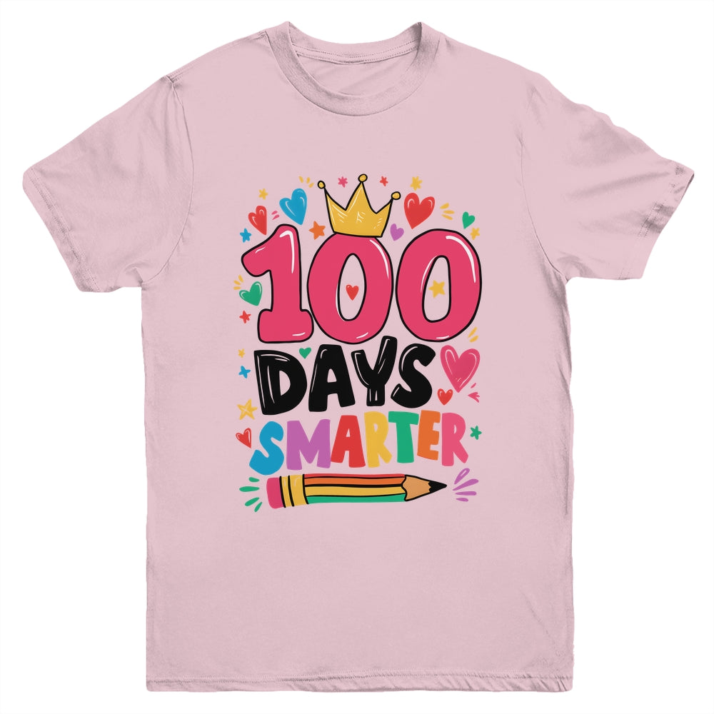 100 Days Smarter 100th Day Of School Kids Girls Teacher Youth Shirt | teecentury