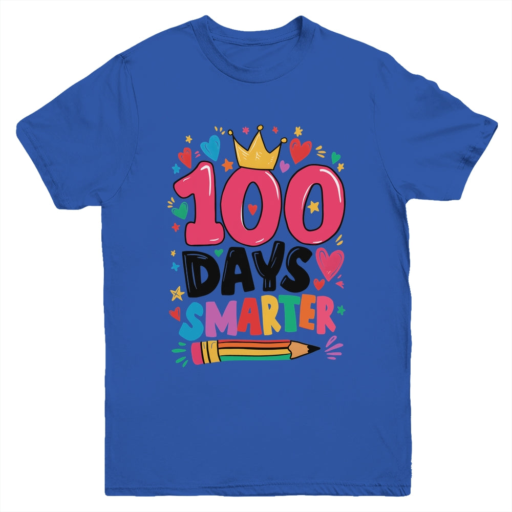 100 Days Smarter 100th Day Of School Kids Girls Teacher Youth Shirt | teecentury