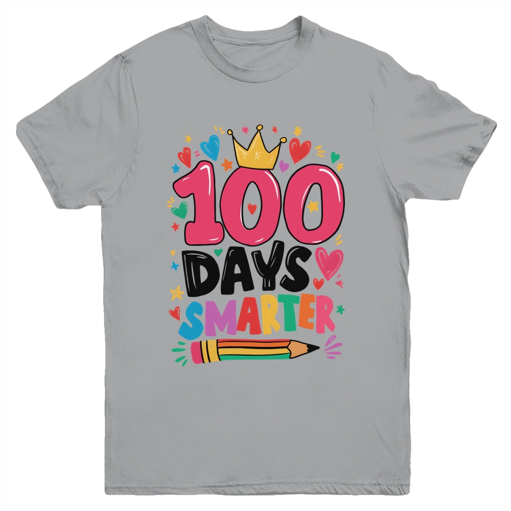 100 Days Smarter 100th Day Of School Kids Girls Teacher Youth Shirt | teecentury