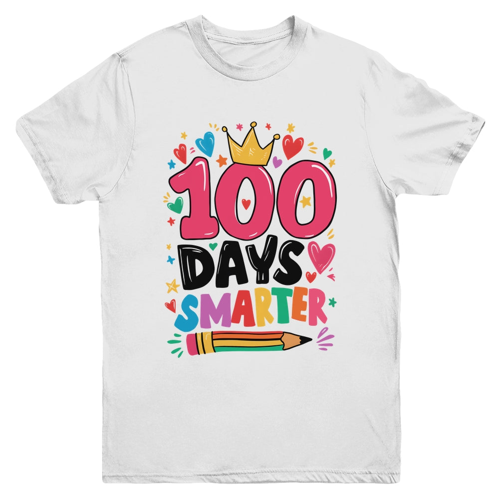100 Days Smarter 100th Day Of School Kids Girls Teacher Youth Shirt | teecentury