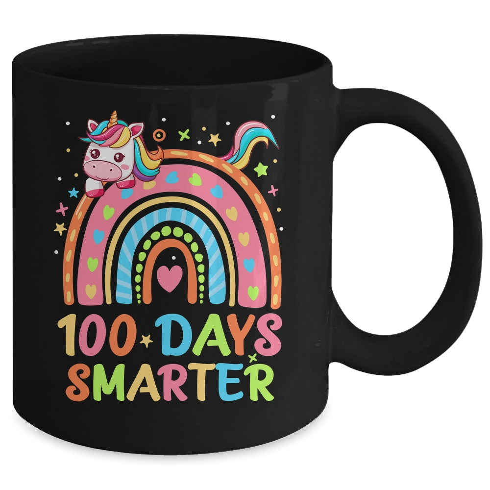 100 Days Smarter Kids Girls Unicorn 100th Day Of School Mug | teecentury