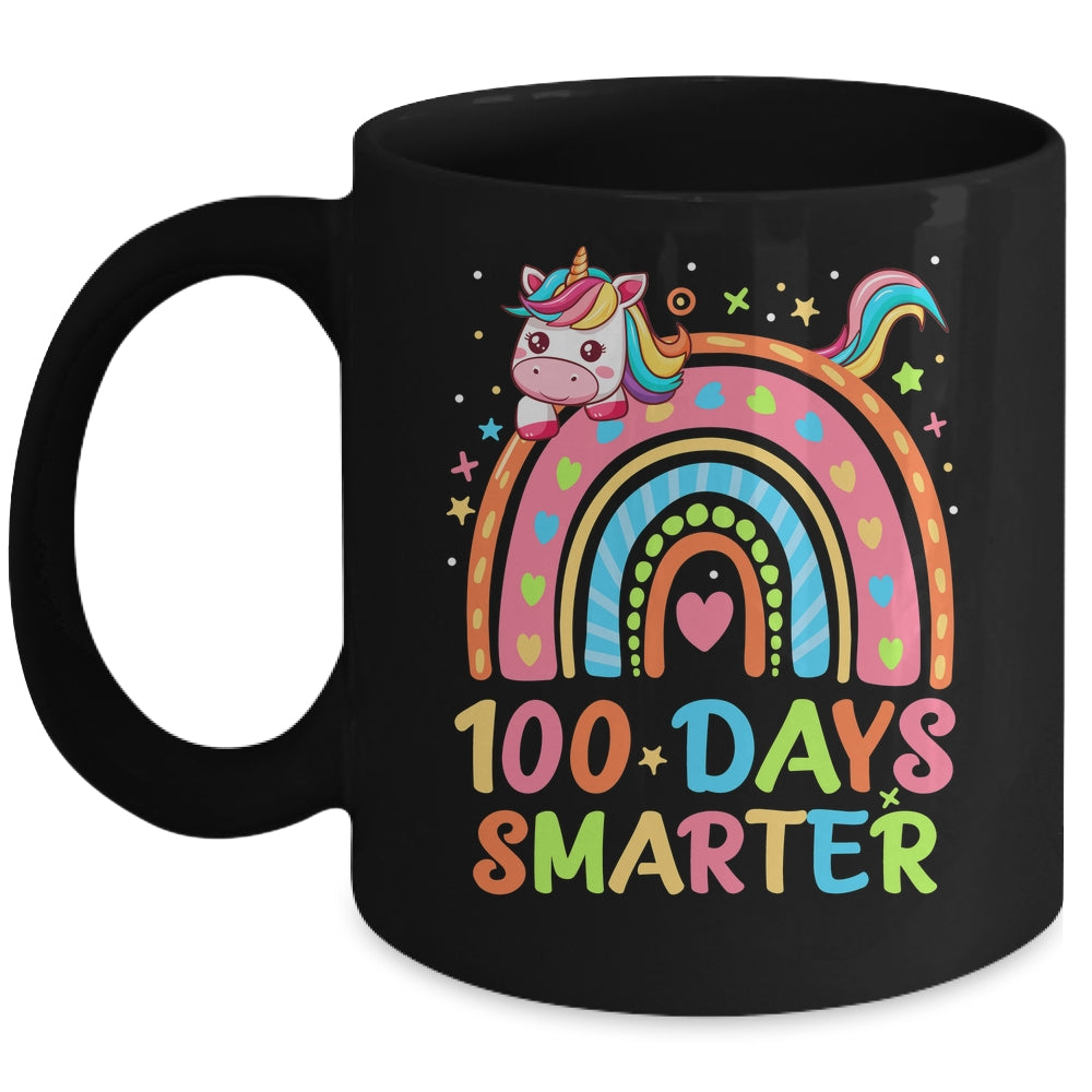 100 Days Smarter Kids Girls Unicorn 100th Day Of School Mug | teecentury