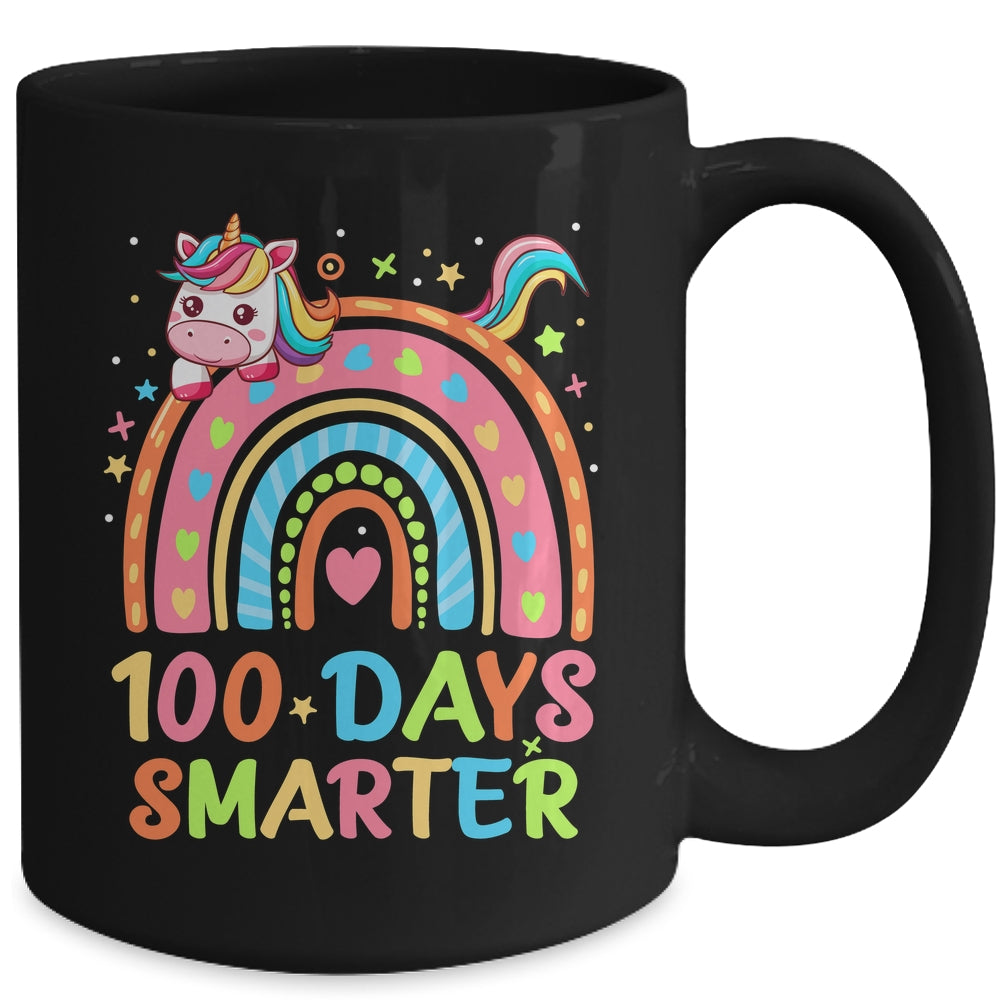 100 Days Smarter Kids Girls Unicorn 100th Day Of School Mug | teecentury