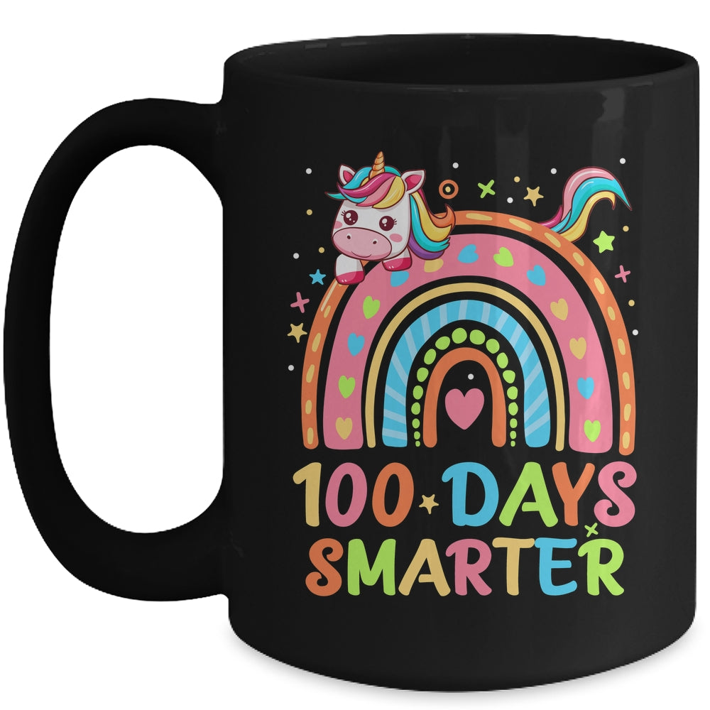 100 Days Smarter Kids Girls Unicorn 100th Day Of School Mug | teecentury