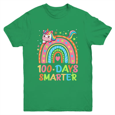 100 Days Smarter Kids Girls Unicorn 100th Day Of School Youth Shirt | teecentury