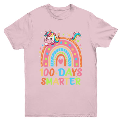 100 Days Smarter Kids Girls Unicorn 100th Day Of School Youth Shirt | teecentury