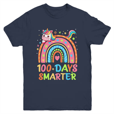 100 Days Smarter Kids Girls Unicorn 100th Day Of School Youth Shirt | teecentury
