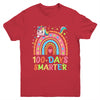 100 Days Smarter Kids Girls Unicorn 100th Day Of School Youth Shirt | teecentury