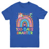 100 Days Smarter Kids Girls Unicorn 100th Day Of School Youth Shirt | teecentury