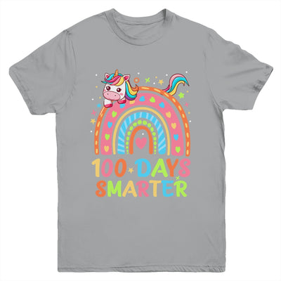 100 Days Smarter Kids Girls Unicorn 100th Day Of School Youth Shirt | teecentury