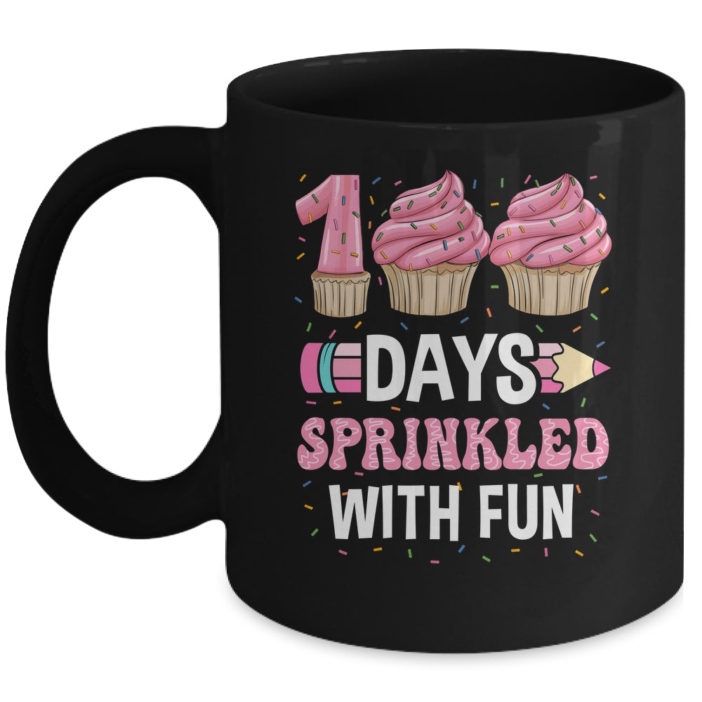 100 Days Sprinkled With Fun Cupcake 100th Day Of School Girl Mug | teecentury