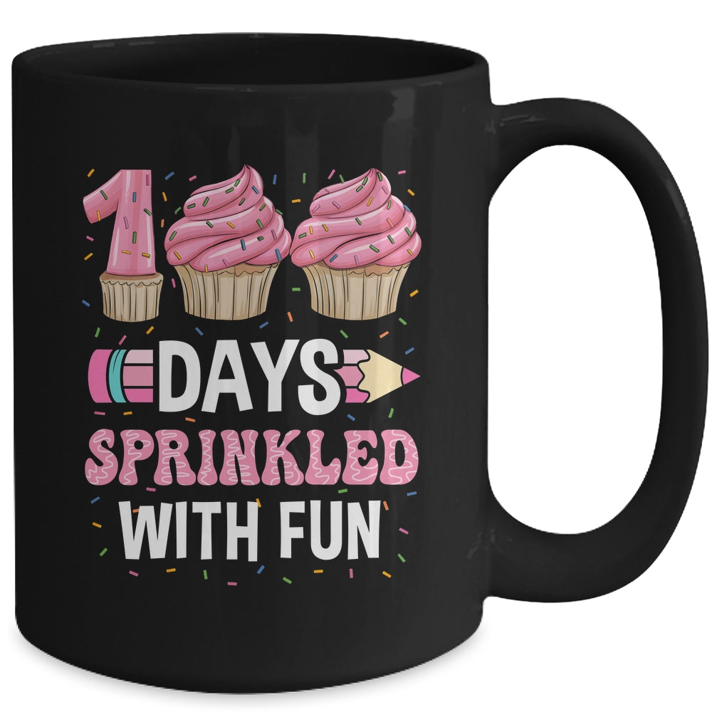 100 Days Sprinkled With Fun Cupcake 100th Day Of School Girl Mug | teecentury