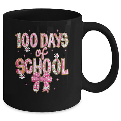 100th Day Of School Preppy 100 Days Teacher Kid Coquette Bow Mug | teecentury