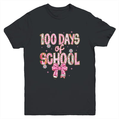 100th Day Of School Preppy 100 Days Teacher Kid Coquette Bow Youth Shirt | teecentury