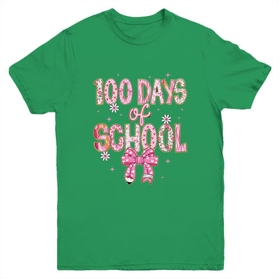 100th Day Of School Preppy 100 Days Teacher Kid Coquette Bow Youth Shirt | teecentury