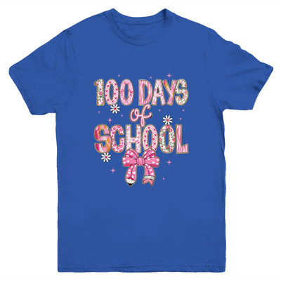 100th Day Of School Preppy 100 Days Teacher Kid Coquette Bow Youth Shirt | teecentury