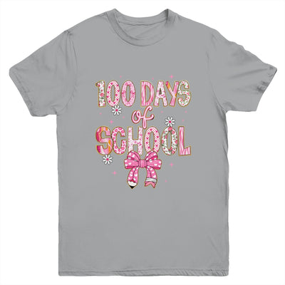 100th Day Of School Preppy 100 Days Teacher Kid Coquette Bow Youth Shirt | teecentury