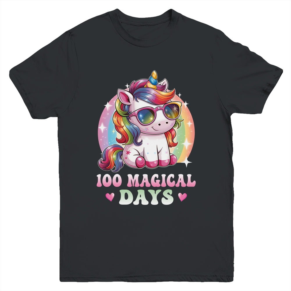 100th Day Of School Unicorn 100 Magical Days Kids Girls Youth Shirt | teecentury