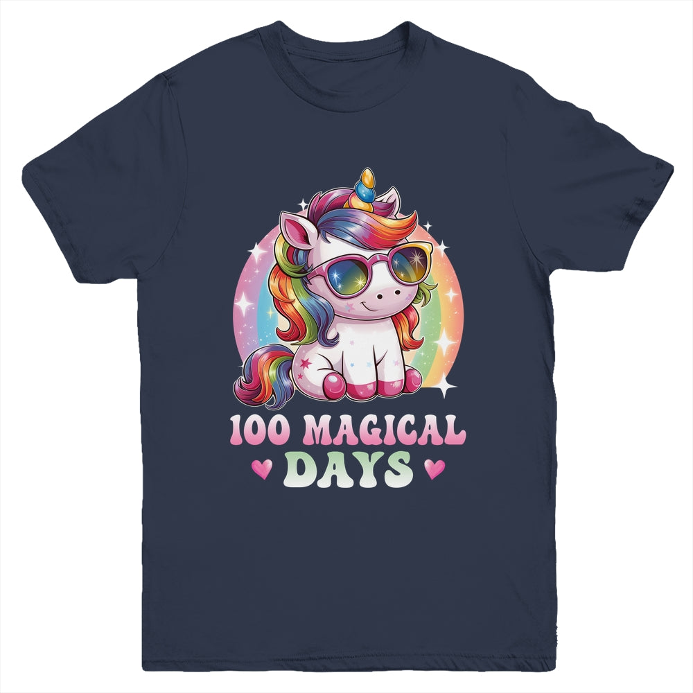 100th Day Of School Unicorn 100 Magical Days Kids Girls Youth Shirt | teecentury