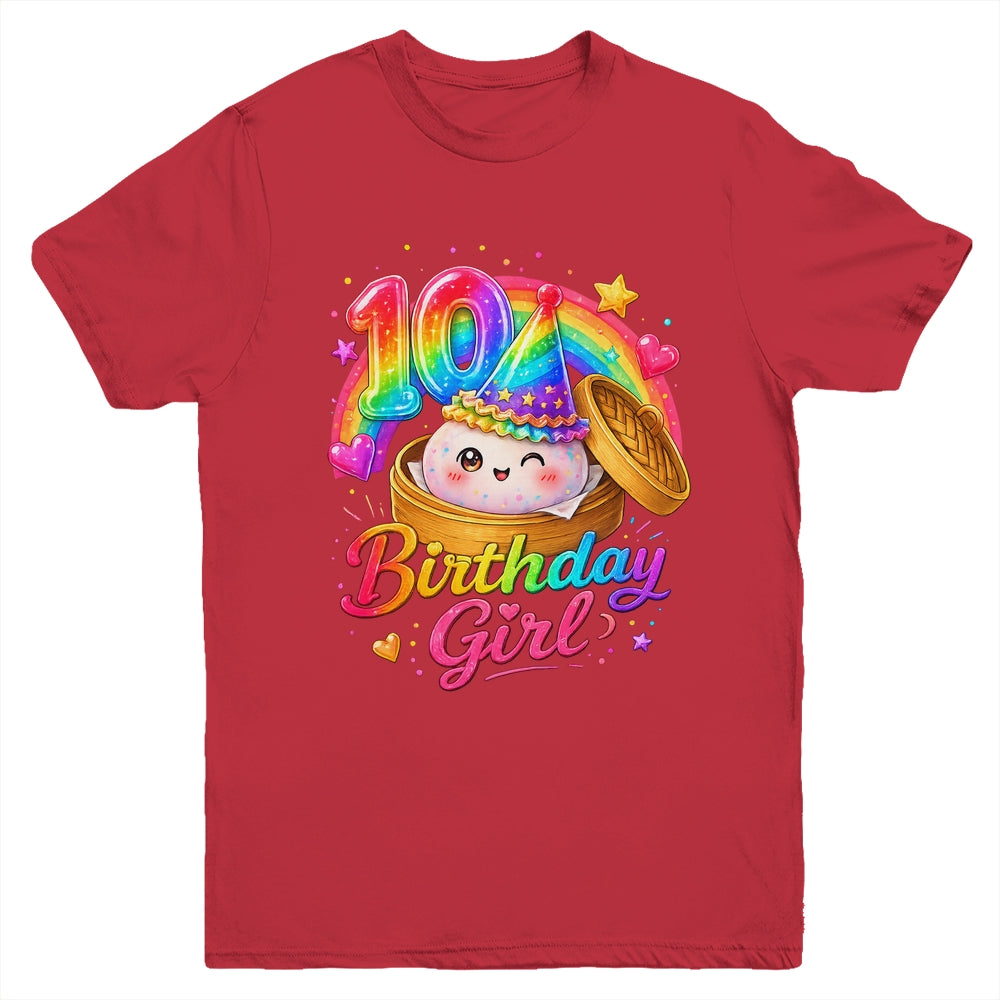 10Th Birthday Girl Dumpling Kawaii Pastel Anime 10 Years Old Youth Shirt | teecentury