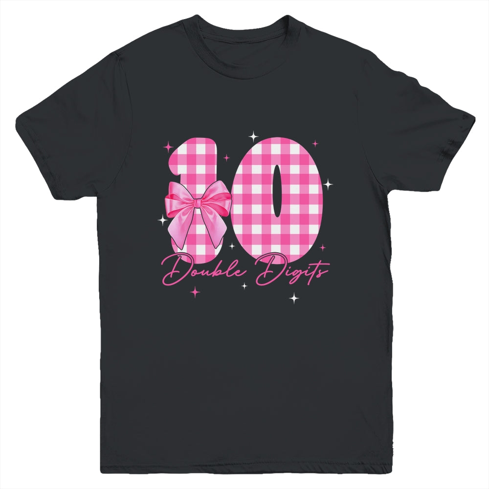 10 Double Digits 10th Birthday Girl Coquette 10 Year Old Youth Shirt | teecentury